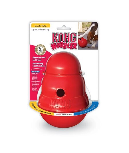 Kong Wobbler est un jouet distributeur de friandises pour chien.